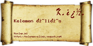 Kelemen Éliás névjegykártya